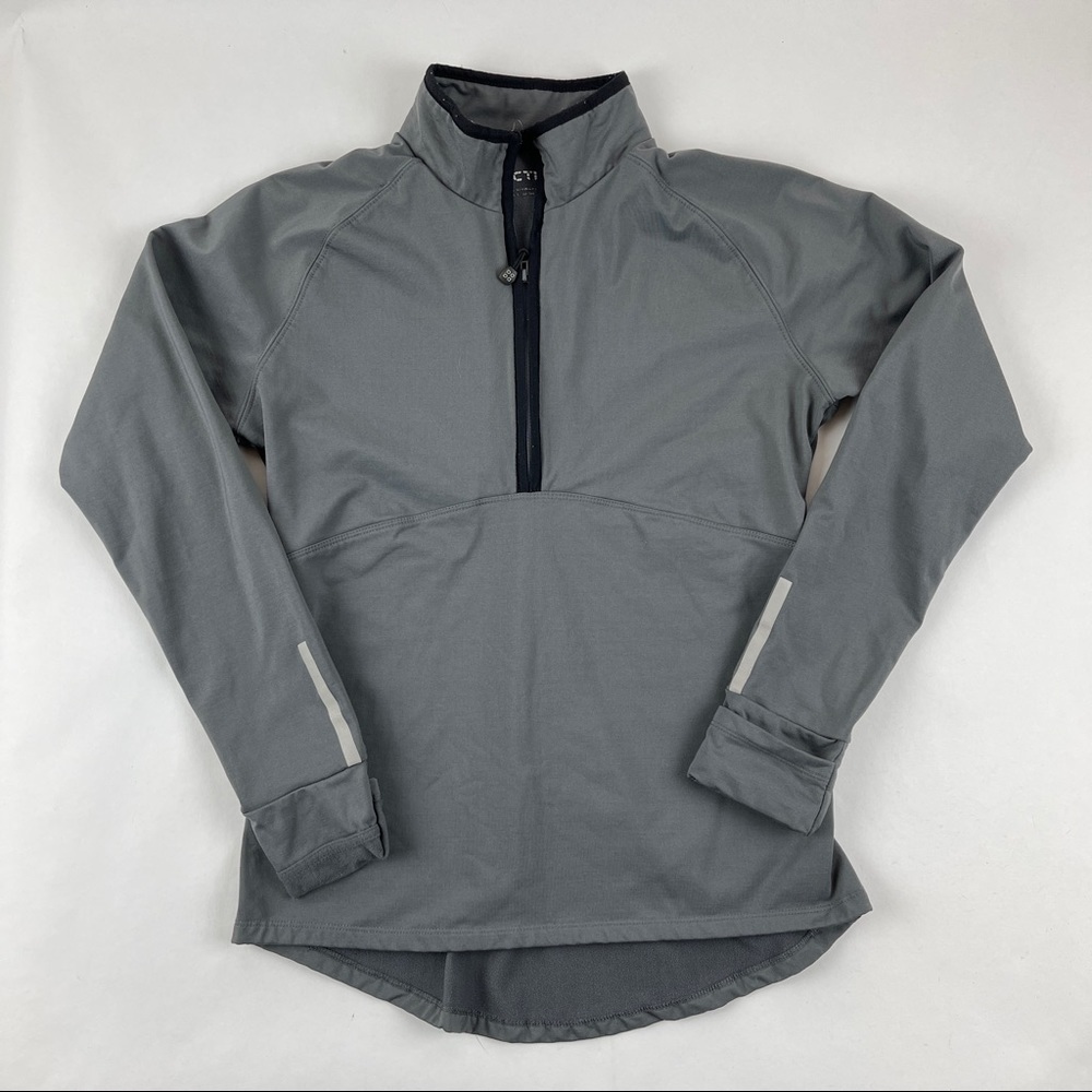 Actra Jacket Womens Medium Gray Quarter Zip Long Sleeve Mock Neck